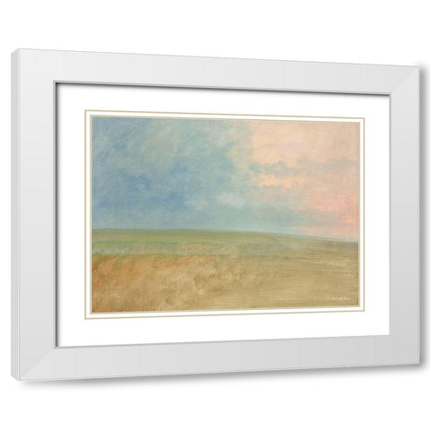 Peaceful Field White Modern Wood Framed Art Print with Double Matting by Seven Trees Design