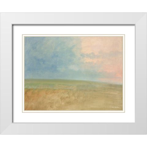 Peaceful Field White Modern Wood Framed Art Print with Double Matting by Seven Trees Design