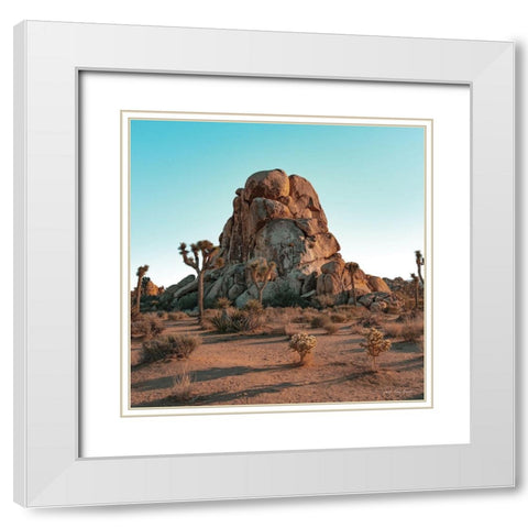 Mountain in the Desert White Modern Wood Framed Art Print with Double Matting by Seven Trees Design