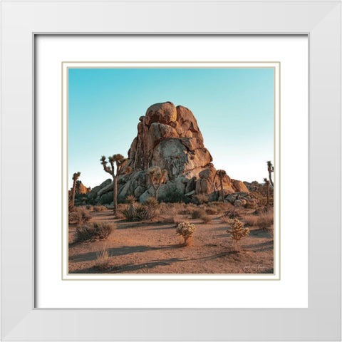 Mountain in the Desert White Modern Wood Framed Art Print with Double Matting by Seven Trees Design