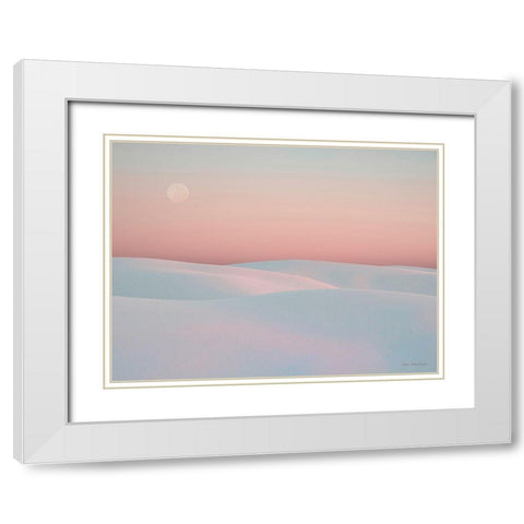 Moon and Dunes White Modern Wood Framed Art Print with Double Matting by Seven Trees Design