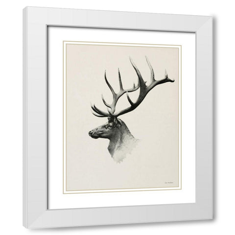 Mountain Reindeer    White Modern Wood Framed Art Print with Double Matting by Seven Trees Design