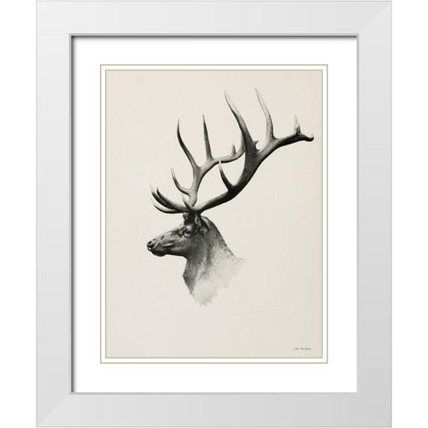 Mountain Reindeer    White Modern Wood Framed Art Print with Double Matting by Seven Trees Design