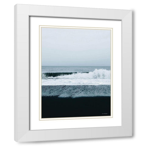 Black Beach White Modern Wood Framed Art Print with Double Matting by Seven Trees Design