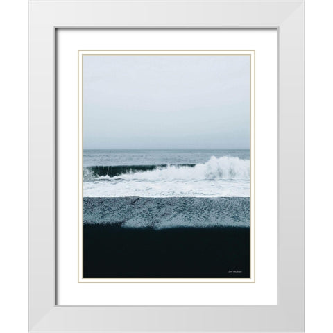 Black Beach White Modern Wood Framed Art Print with Double Matting by Seven Trees Design