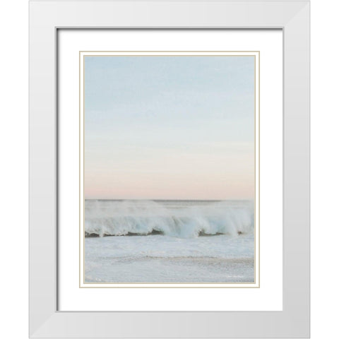 The Waves I White Modern Wood Framed Art Print with Double Matting by Seven Trees Design