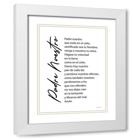 The Lords Prayer - Spanish   White Modern Wood Framed Art Print with Double Matting by Seven Trees Design
