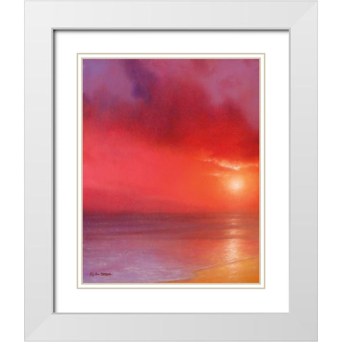 Sunset in Red White Modern Wood Framed Art Print with Double Matting by Gagnon, Tim