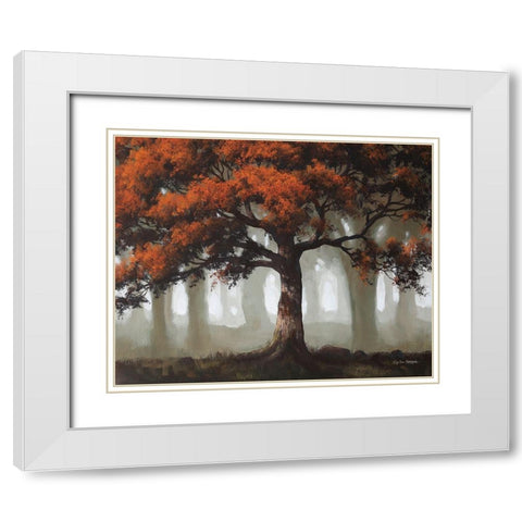 Beneath the Cascading Autumn Leaves White Modern Wood Framed Art Print with Double Matting by Gagnon, Tim