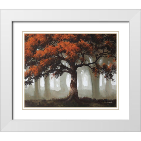 Beneath the Cascading Autumn Leaves White Modern Wood Framed Art Print with Double Matting by Gagnon, Tim