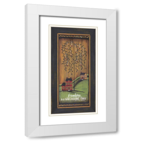 Friendship is a Sheltering Tree White Modern Wood Framed Art Print with Double Matting by Crawford, Tonya