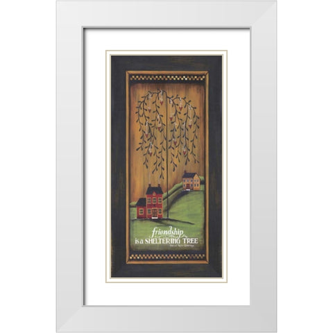 Friendship is a Sheltering Tree White Modern Wood Framed Art Print with Double Matting by Crawford, Tonya