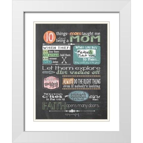 Reminders from Mom White Modern Wood Framed Art Print with Double Matting by Crawford, Tonya