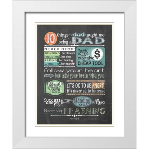 Reminders from Dad White Modern Wood Framed Art Print with Double Matting by Crawford, Tonya