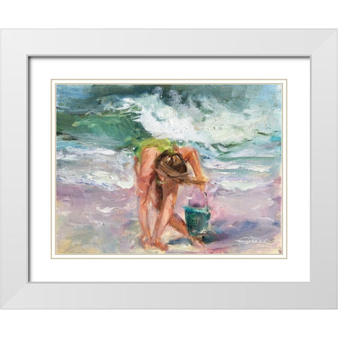 Something Shiny White Modern Wood Framed Art Print with Double Matting by Owen-Cullimore, Tracey