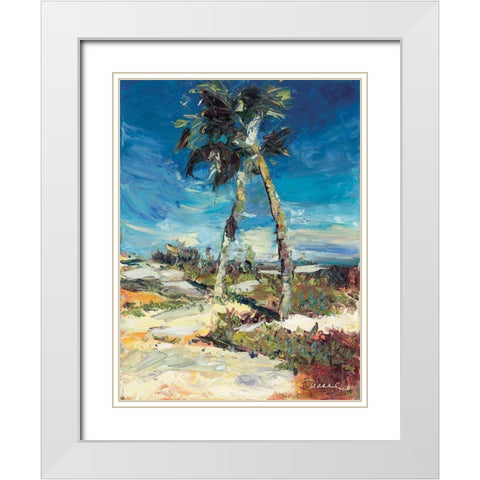 Twin Palm White Modern Wood Framed Art Print with Double Matting by Owen-Cullimore, Tracey