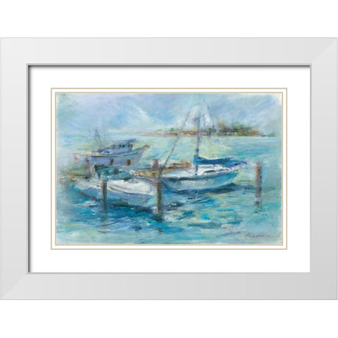Dockside White Modern Wood Framed Art Print with Double Matting by Owen-Cullimore, Tracy