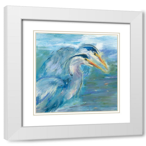 Haute Herons White Modern Wood Framed Art Print with Double Matting by Owen-Cullimore, Tracey