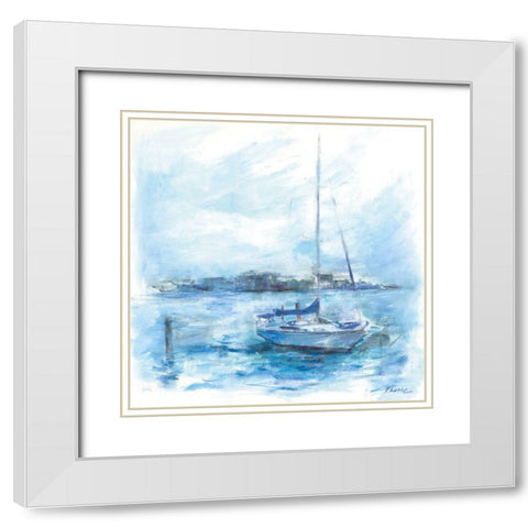 Serenity Sloop White Modern Wood Framed Art Print with Double Matting by Owen-Cullimore, Tracy