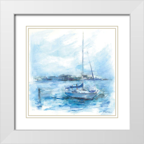 Serenity Sloop White Modern Wood Framed Art Print with Double Matting by Owen-Cullimore, Tracy