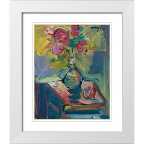The Night Stand White Modern Wood Framed Art Print with Double Matting by Trujillo, Jose