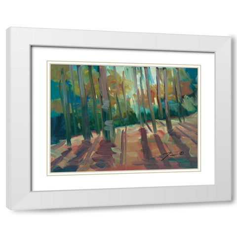 Backlit Woods White Modern Wood Framed Art Print with Double Matting by Trujillo, Jose