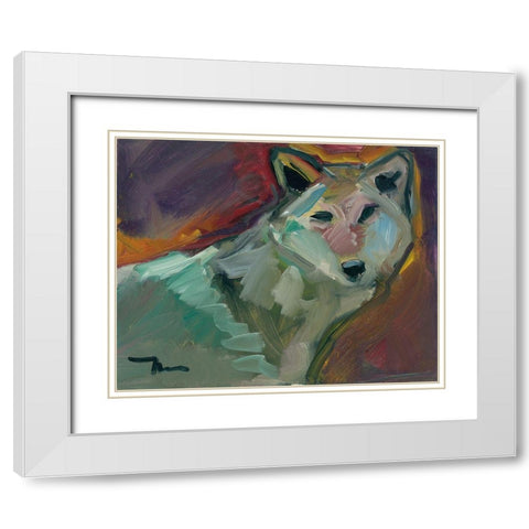 Simply Watching White Modern Wood Framed Art Print with Double Matting by Trujillo, Jose