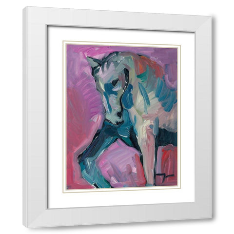 Champion Stand White Modern Wood Framed Art Print with Double Matting by Trujillo, Jose
