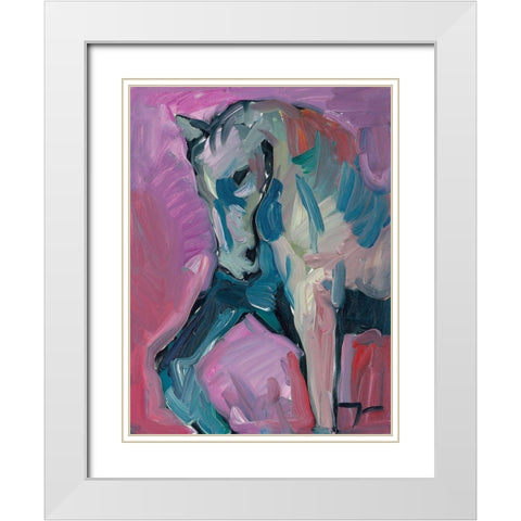 Champion Stand White Modern Wood Framed Art Print with Double Matting by Trujillo, Jose