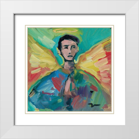 The Little Angel White Modern Wood Framed Art Print with Double Matting by Trujillo, Jose