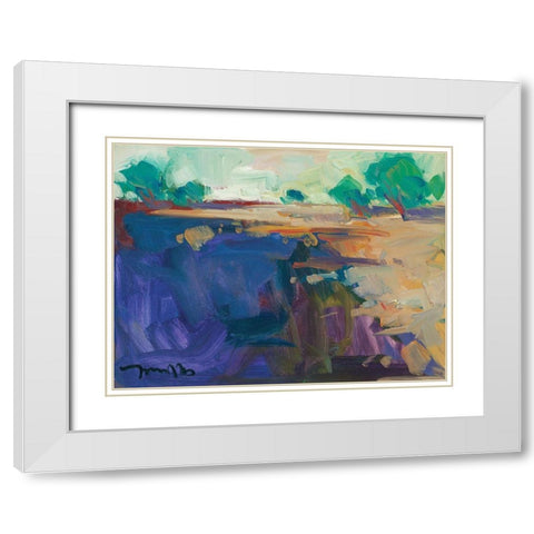 Abstract Landscape White Modern Wood Framed Art Print with Double Matting by Trujillo, Jose