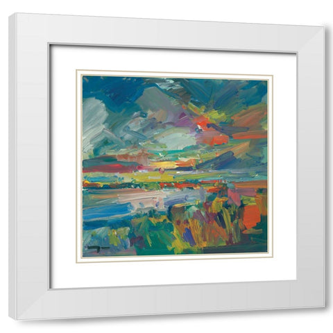 American Marshland White Modern Wood Framed Art Print with Double Matting by Trujillo, Jose