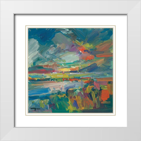 American Marshland White Modern Wood Framed Art Print with Double Matting by Trujillo, Jose