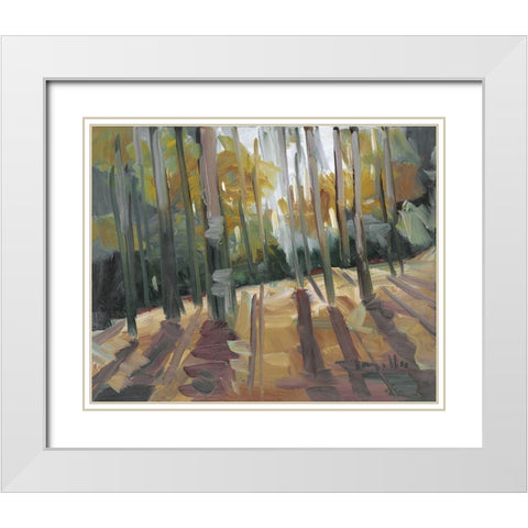 Backlit Woods   White Modern Wood Framed Art Print with Double Matting by Trujillo, Jose