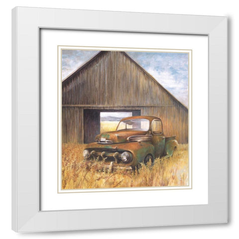 Permanent Parking Spot White Modern Wood Framed Art Print with Double Matting by White Ladder