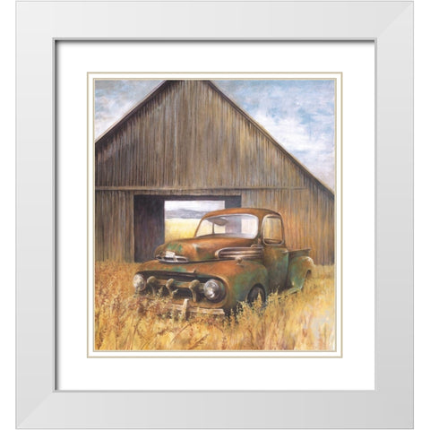 Permanent Parking Spot White Modern Wood Framed Art Print with Double Matting by White Ladder
