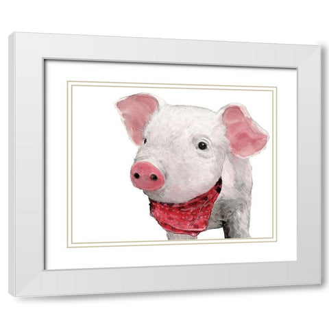 Hamlet the Pig White Modern Wood Framed Art Print with Double Matting by White Ladder