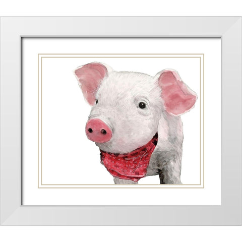 Hamlet the Pig White Modern Wood Framed Art Print with Double Matting by White Ladder