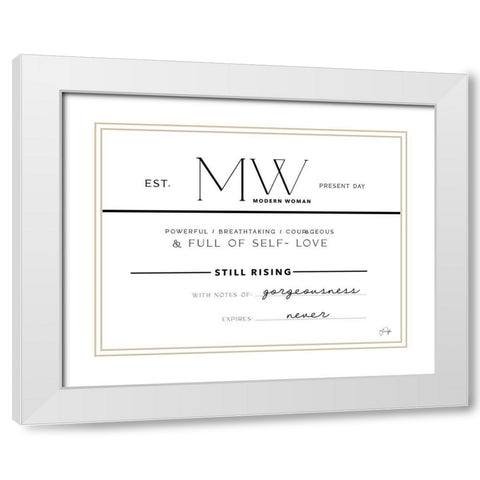 Full of Self-Love White Modern Wood Framed Art Print with Double Matting by Yass Naffas Designs