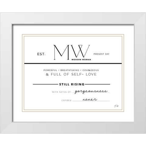 Full of Self-Love White Modern Wood Framed Art Print with Double Matting by Yass Naffas Designs