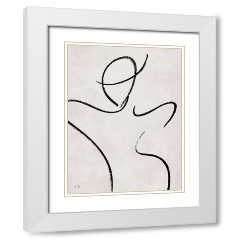 Miss Carmen White Modern Wood Framed Art Print with Double Matting by Yass Naffas Designs