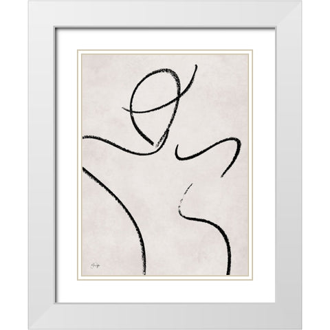 Miss Carmen White Modern Wood Framed Art Print with Double Matting by Yass Naffas Designs