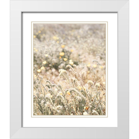 Sweet Vintage Field White Modern Wood Framed Art Print with Double Matting by Yass Naffas Designs