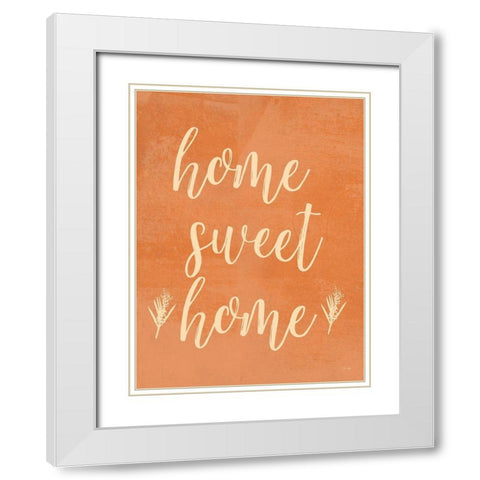 Home Sweet Home White Modern Wood Framed Art Print with Double Matting by Yass Naffas Designs