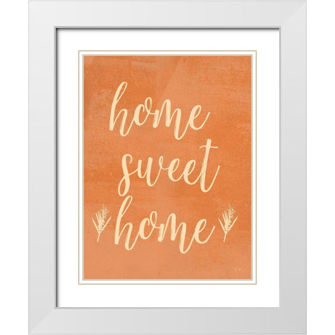 Home Sweet Home White Modern Wood Framed Art Print with Double Matting by Yass Naffas Designs