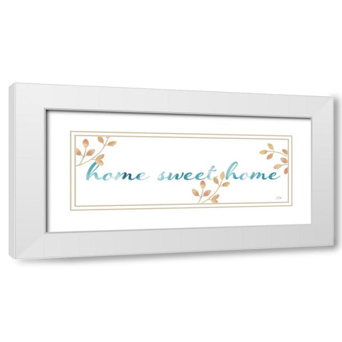 Home Sweet Home White Modern Wood Framed Art Print with Double Matting by Yass Naffas Designs