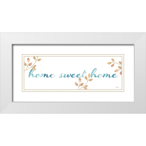 Home Sweet Home White Modern Wood Framed Art Print with Double Matting by Yass Naffas Designs
