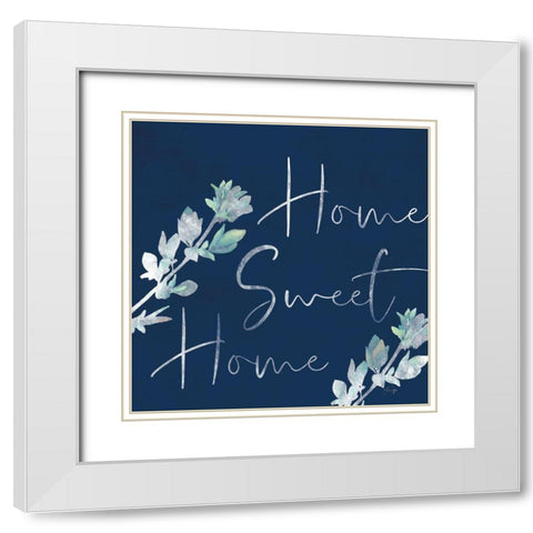 Home Sweet Home White Modern Wood Framed Art Print with Double Matting by Yass Naffas Designs