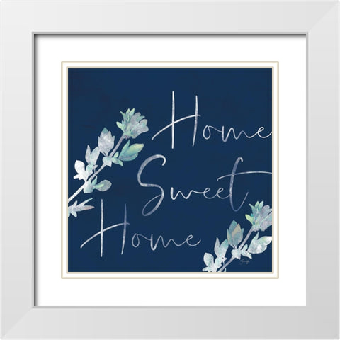 Home Sweet Home White Modern Wood Framed Art Print with Double Matting by Yass Naffas Designs