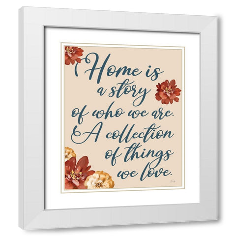 A Story of Love White Modern Wood Framed Art Print with Double Matting by Yass Naffas Designs